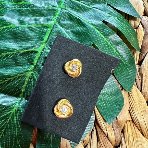 BOGO FREE GOLD CRYSTAL STUD EARRINGS - Picture 2 of 5